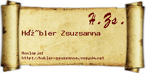 Hübler Zsuzsanna névjegykártya